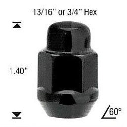 1/2" BLACK BULGE NUTS