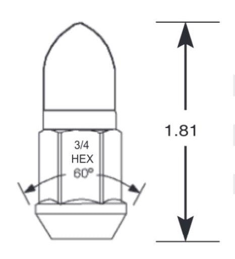 1/2" BULLET WHEEL NUTS