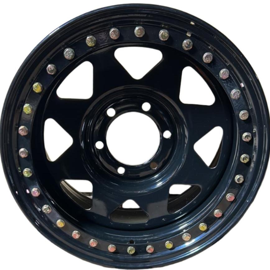 17" VW Amarok Enduro Rock Gloss Black With Imitation Beadlock Machined Steel Wheel Packages