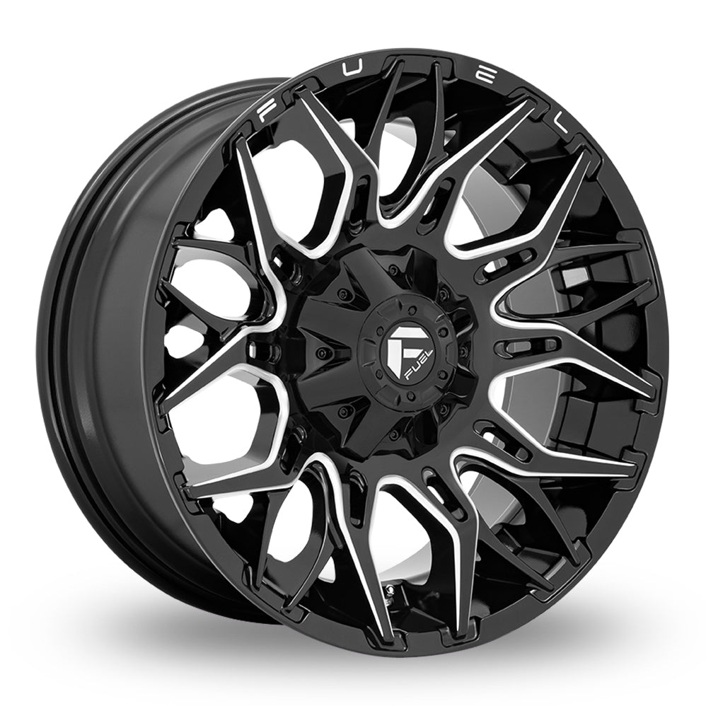Fuel Wheels Twitch D769 8-165.1 (8-6.5") 20X10 Black Machined -18mm Offset D76920008247