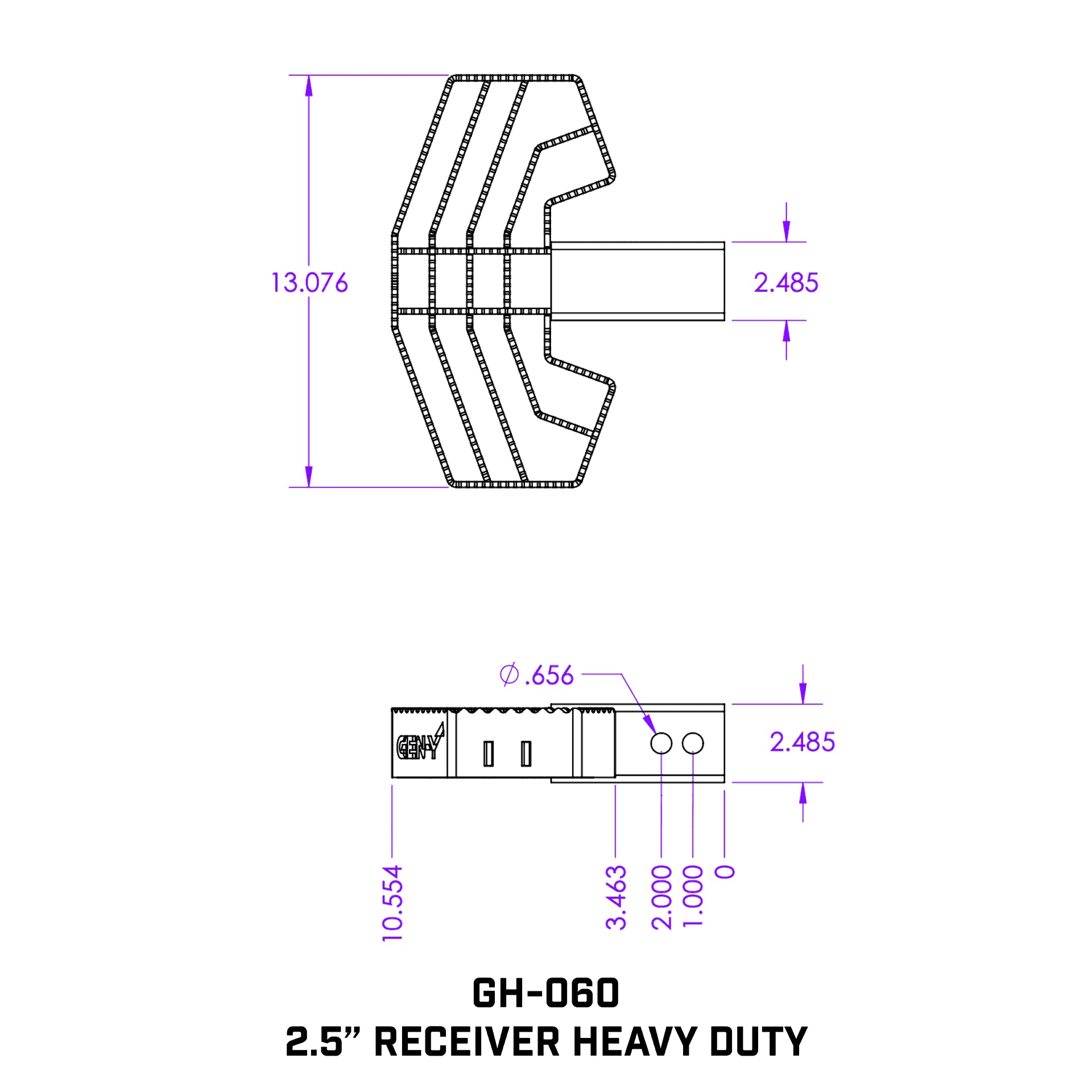 Gen-Y Serrated Hitch Step 2.5" Shank