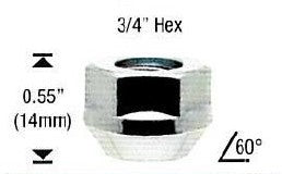 7/16" OPEN END BULGE WHEEL NUT