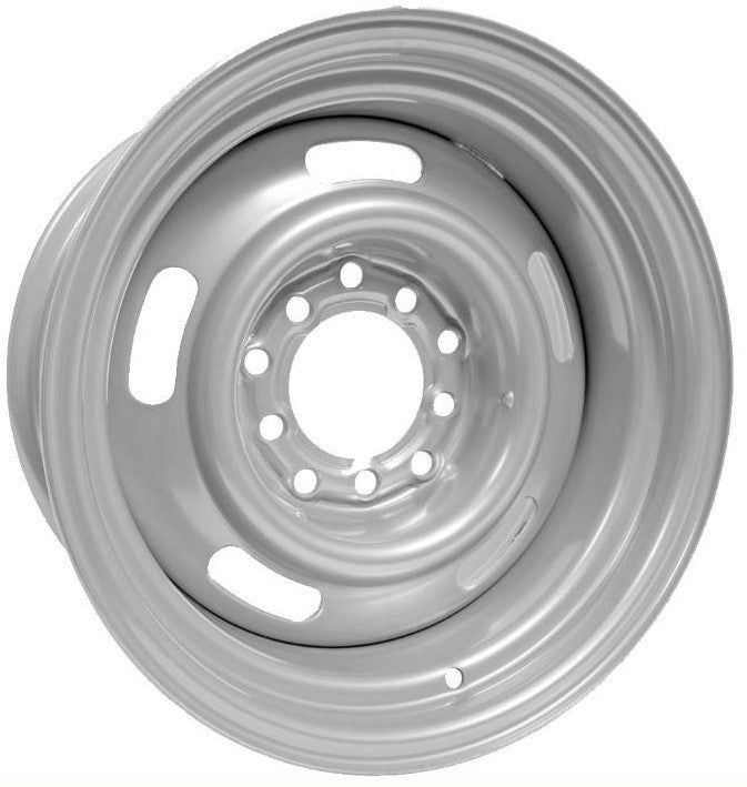 NHT Classic Silver Rallye 5-114.3 (5-4.5"), 5-120.65 (5-4.75") 15X10 Silver 4.25" BS