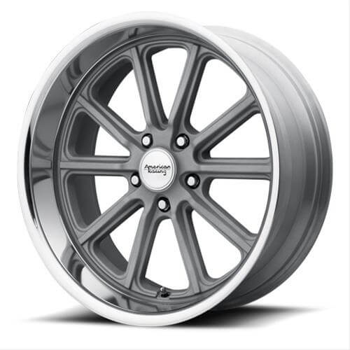 American Racing VN507 Rodder 5-120.65 (5-4.75") 20X9.5 Vintage Silver Diamond Cut Lip 5.25" BS