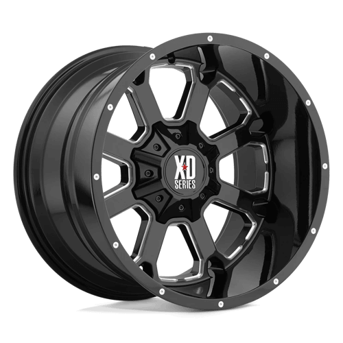 XD Wheels 825 Buck 25 8-165.1 (8-6.5") 20X9 Gloss Black Milled 0 mm Offset