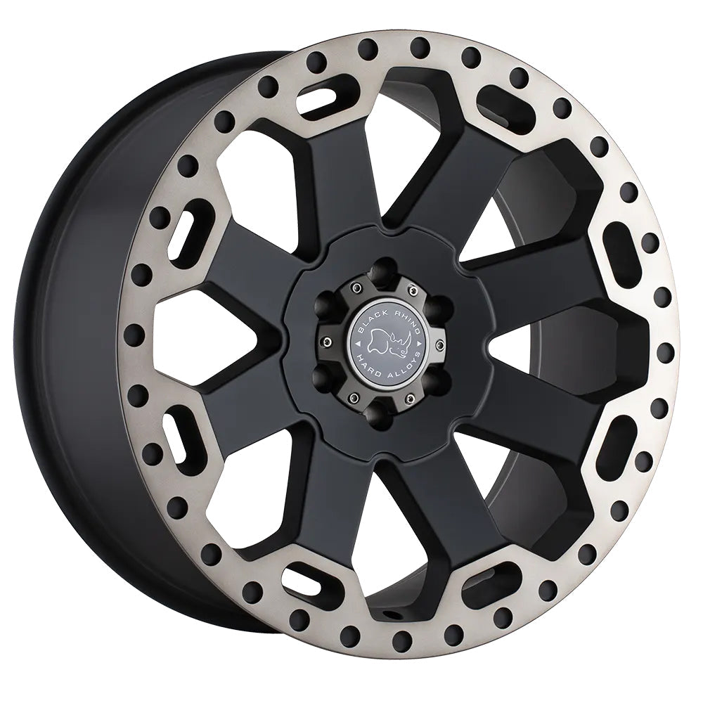 Black Rhino Warlord 6-130 18X8 Matt Black Machined Dark Tint lip +52mm Offset 1880WAR526130M84