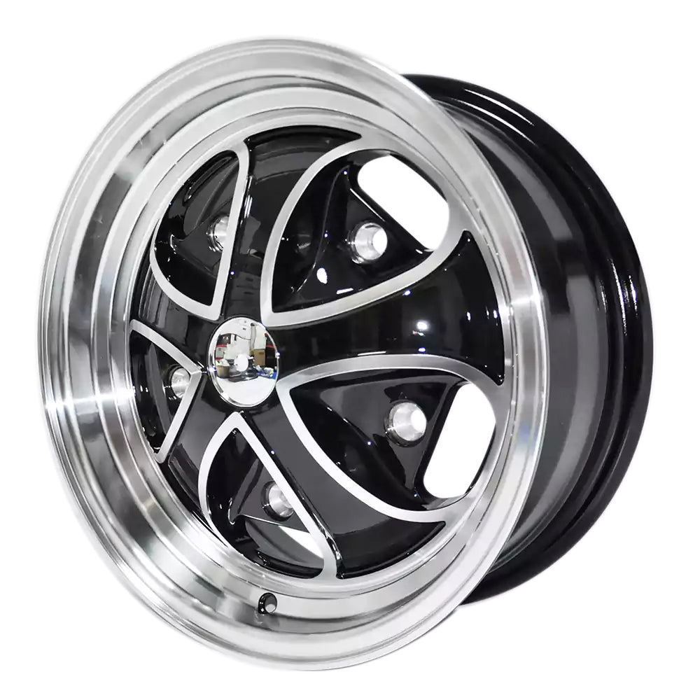 US Muscle VW Klassik Rader 5-205 15X5.5 Gloss Black Machined Face 5.10" BS