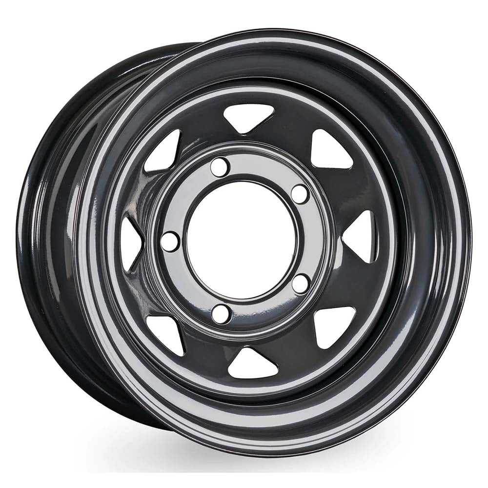 NHT Classics 8 Spoke 6-139.7 (6-5.5") 16X7 Gloss Black Steel 3.5" BS