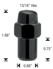 7/16" US MAG WHEEL NUT BLACK
