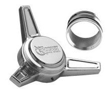 1 PAIR OF CHROME ROCKET RACING FLAT SPINNERS
