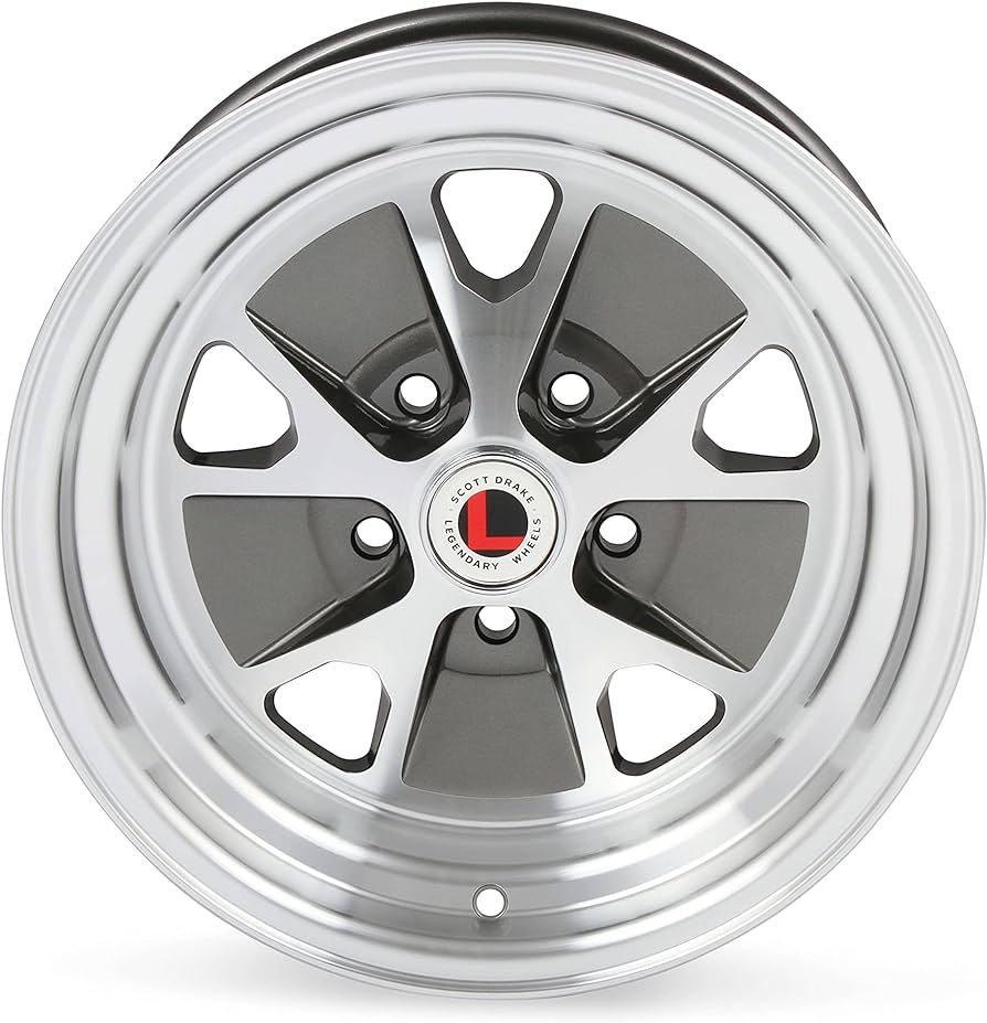 Legendary LW20 5-114.3 (5-4.5") 15X7 Charcoal & Machined Face 4.25" BS