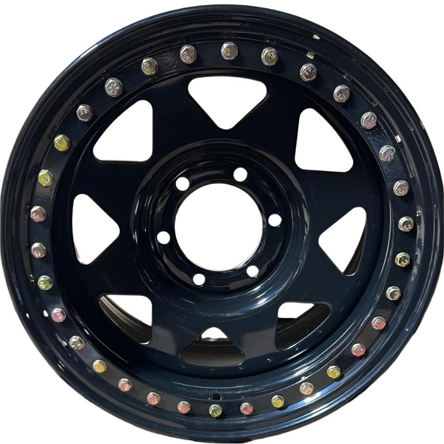 NHT Classics Enduro Rock 6-139.7 (6-5.5") 17X9 Gloss Black With Imitation Beadlock +12mm Offset