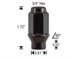 1/2" ET BLACK WHEEL NUTS 7804LSBK