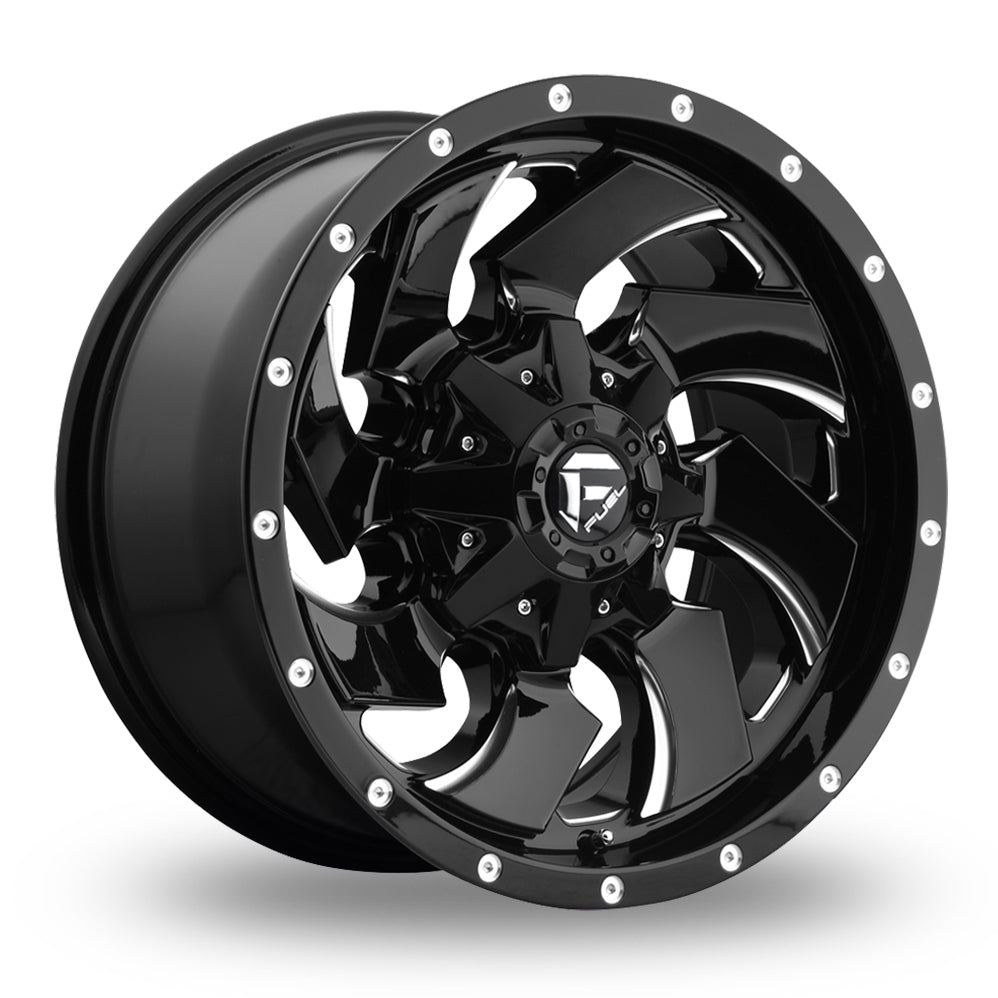 Fuel Wheels Cleaver D574 6-135"," 6-139.7 (6-5.5") 20X12 Black Machined Dark Tint -44mm Offset D57420209847