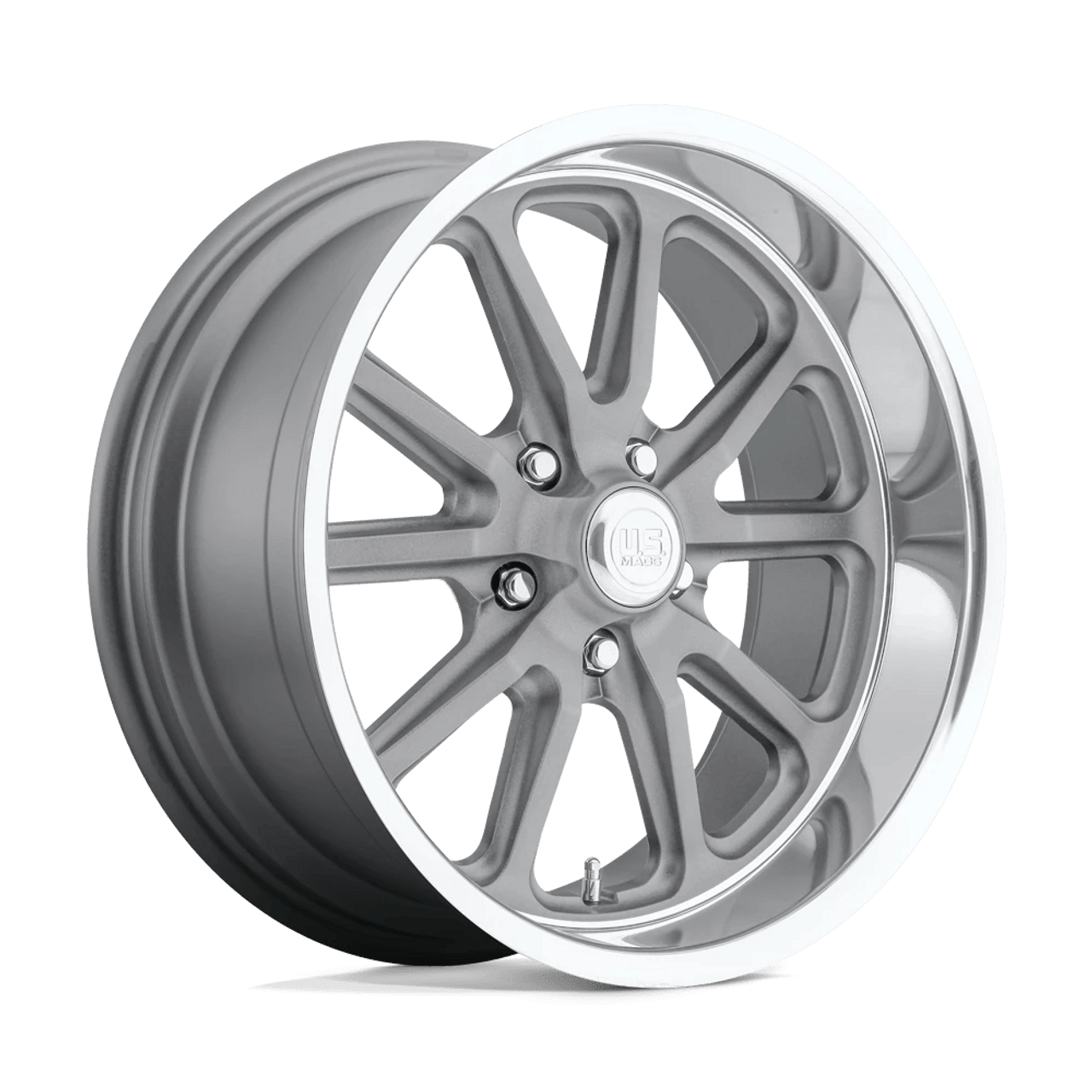 US Mag Rambler 5-120.65 (5-4.75") 15X7 Grey + Cut Lip 4.0" BS