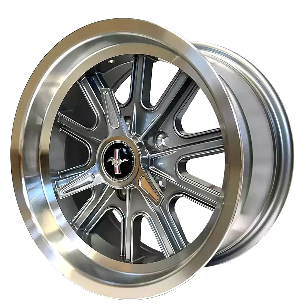 US Muscle Shelby Cobra 5-112 17X8 Gun Metal Centre with Machined Lip 4.5" BS