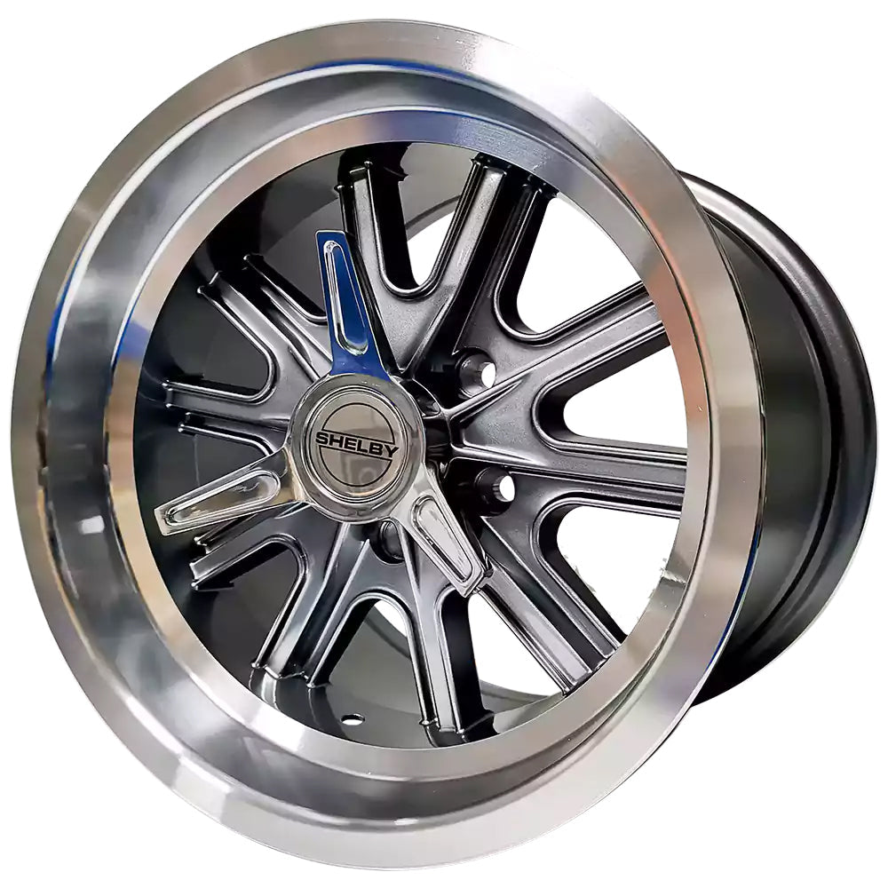 US Muscle Shelby Cobra 5-120.65 (5-4.75") 15X9 Gun Metal Centre with Machined Lip 5.50" BS