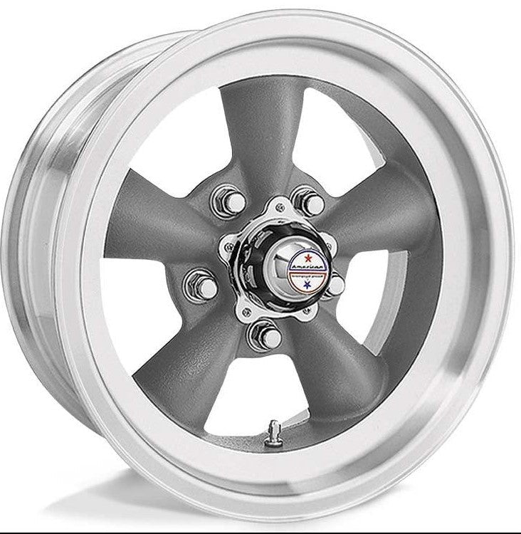 American Racing VN105 Torq Thrust D 5-120.65 (5-4.75") 15X8 Grey with Machined Lip 4.50" BS