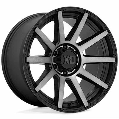 XD Wheels 847 8-165.1 (8-6.5") 22X10 Satin Black with Grey Tint 4.75" BS