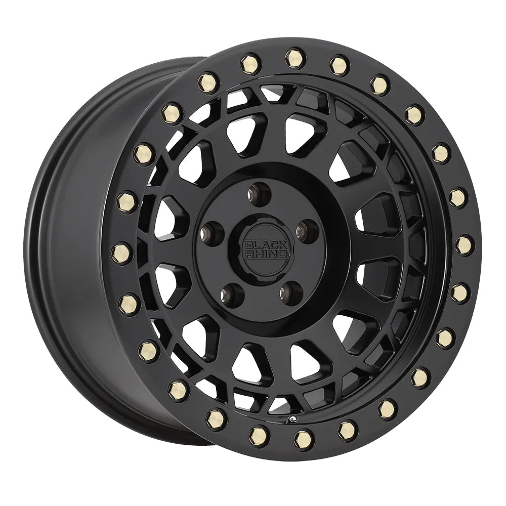 Black Rhino Primm 8-165.1 (8-6.5") 17X9 Matt Black with Brass Bolts 0mm Offset 1790PRM008165M22