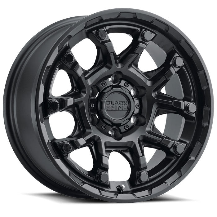 Black Rhino Ark 6-139.7 (6-5.5") 18X9 Matt Black Machined Dark Tint lip +12mm Offset 1890ARK126140M12