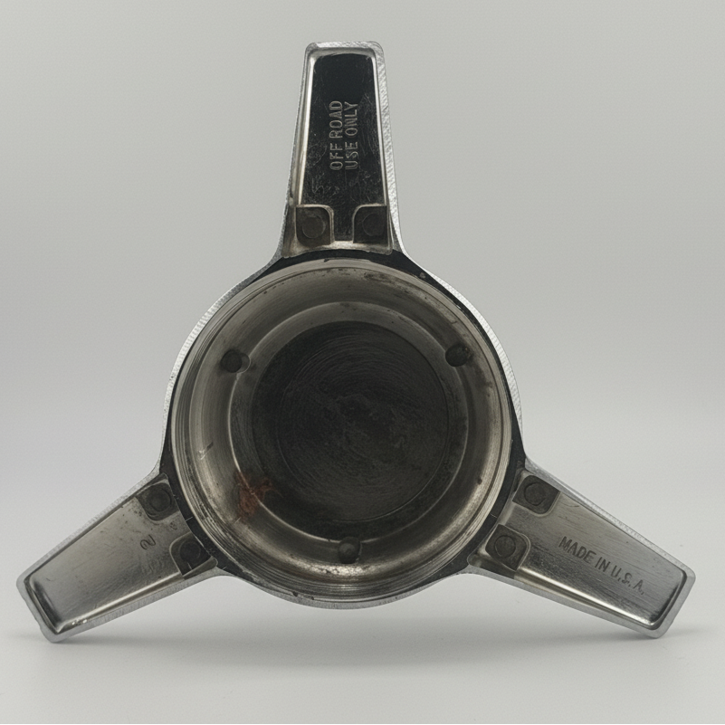 3 EAR STRAIGHT CHROME SPINNER Internal Diameter:  2.91" External Diameter: 5.51" Protruding Depth: 1.18"