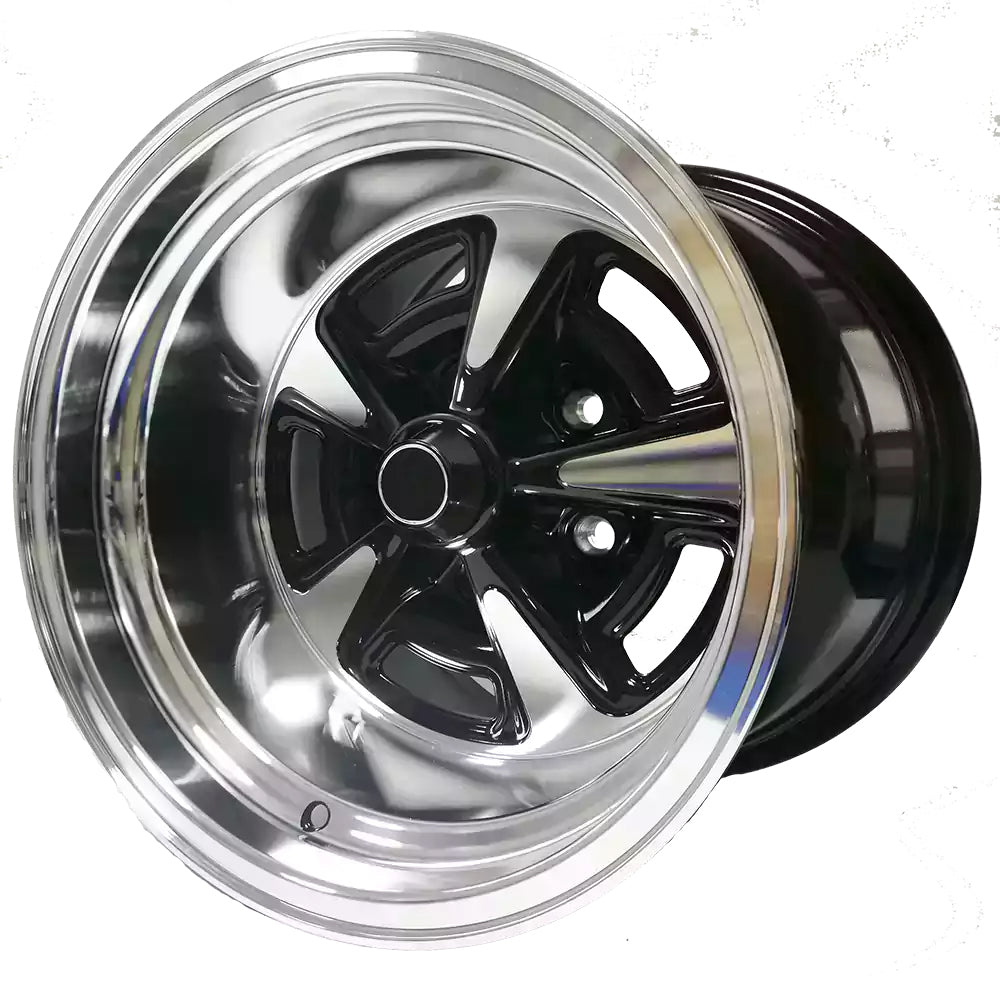 US Muscle Pontiac GTS 5-120.65 (5-4.75") 15X8 Gloss Black & Polished Face 4.5" BS