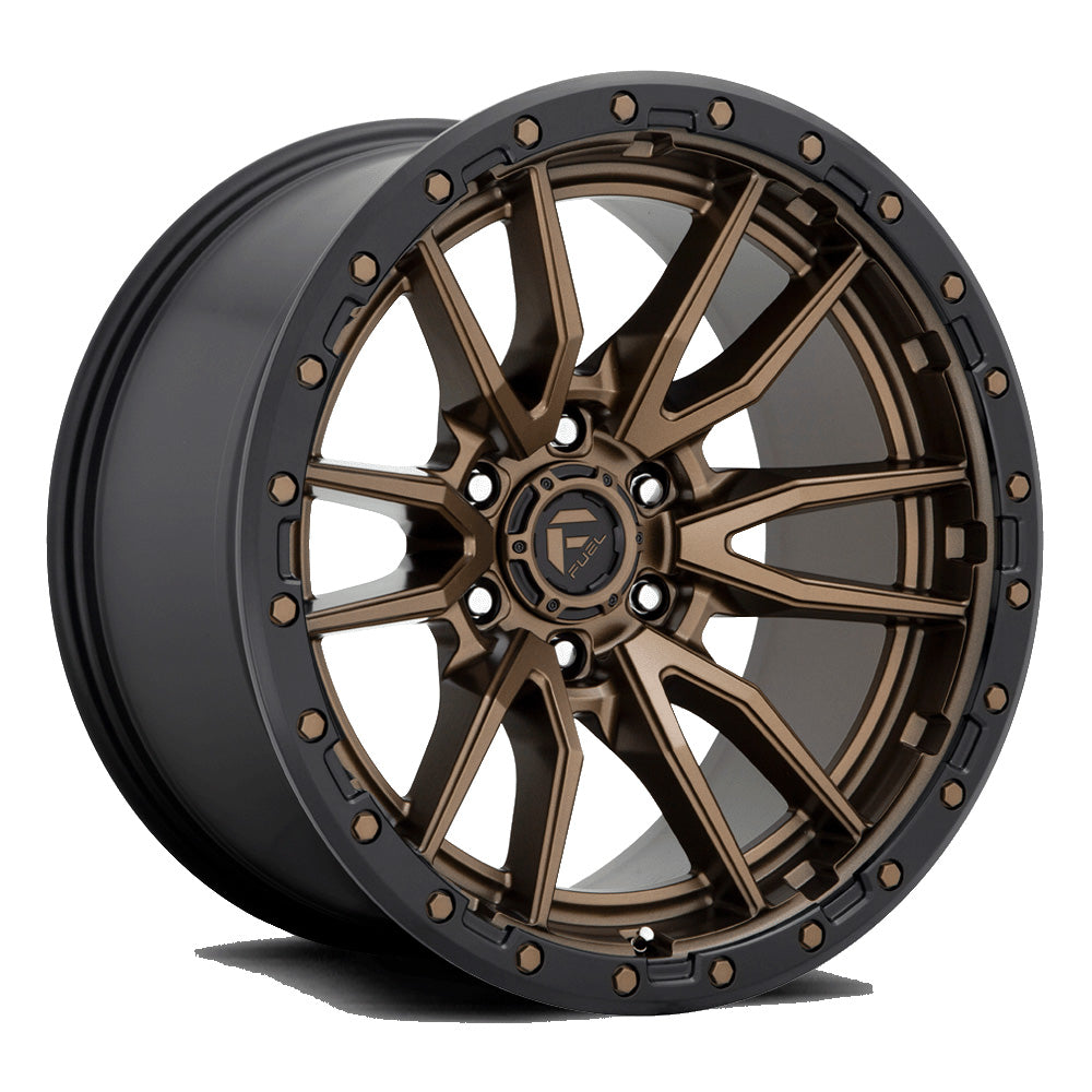 Fuel Wheels Rebel D681 6-139.7 (6-5.5") 22X10 Bronze Black Lip -13mm Offset D68122008450