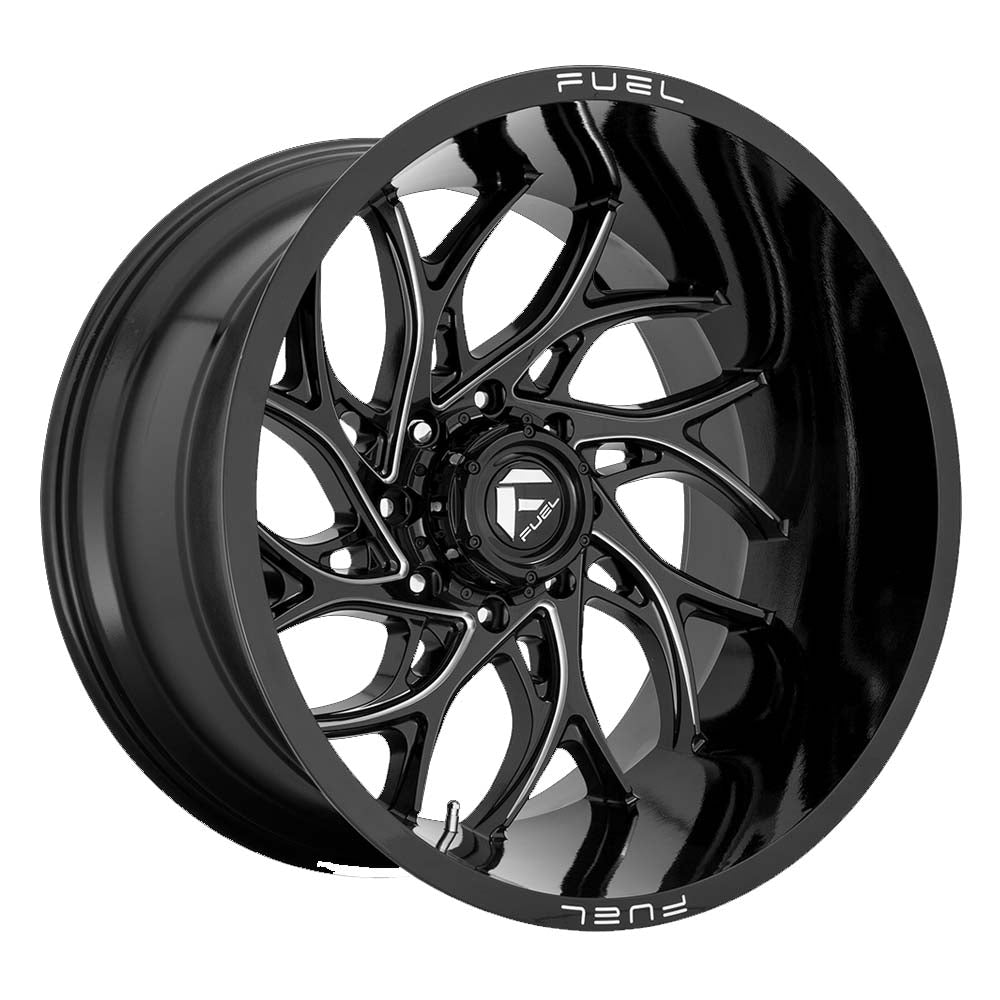 Fuel Wheels Runner D741 6-139.7 (6-5.5") 24X12 Gloss Black Milled -44mm Offset D74124208447