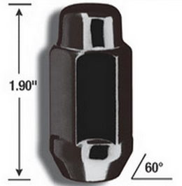 14M1.5 LONG BLACK BULGE NUT