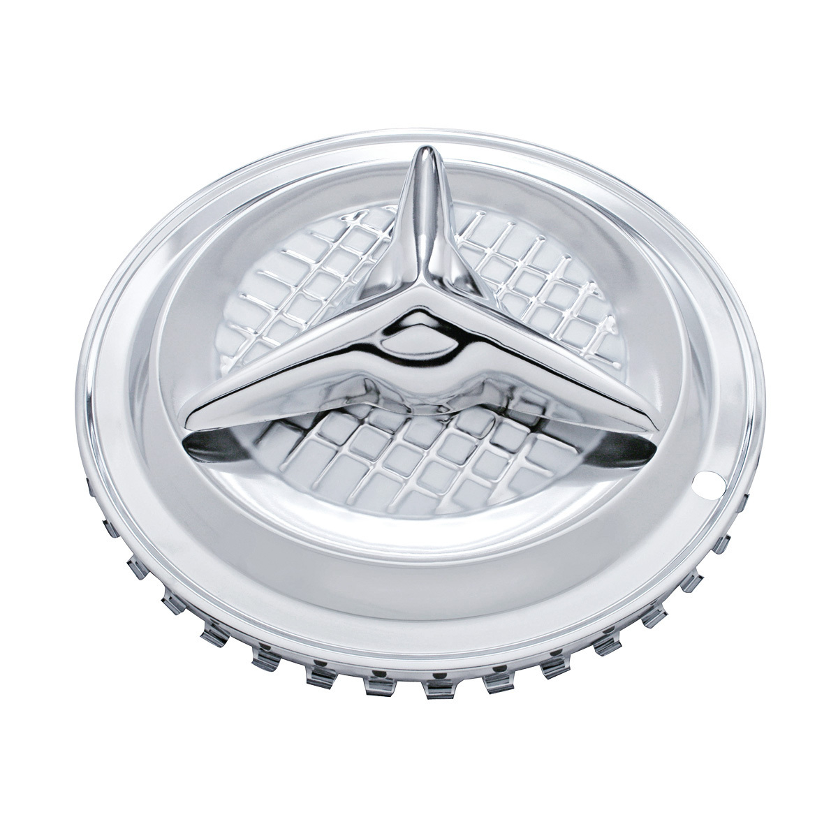 13" CHROME 3-BAR FIESTA STYLE HUBCAPS (SET OF 4) SHC01-13