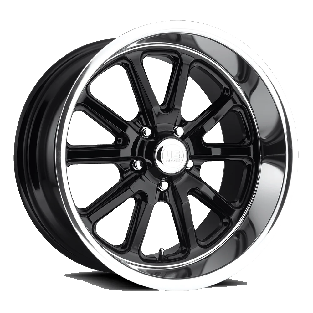 US Mag Rambler 5-120.65 (5-4.75") 18X9.5 Gloss Black + Cut Lip 5.25" BS