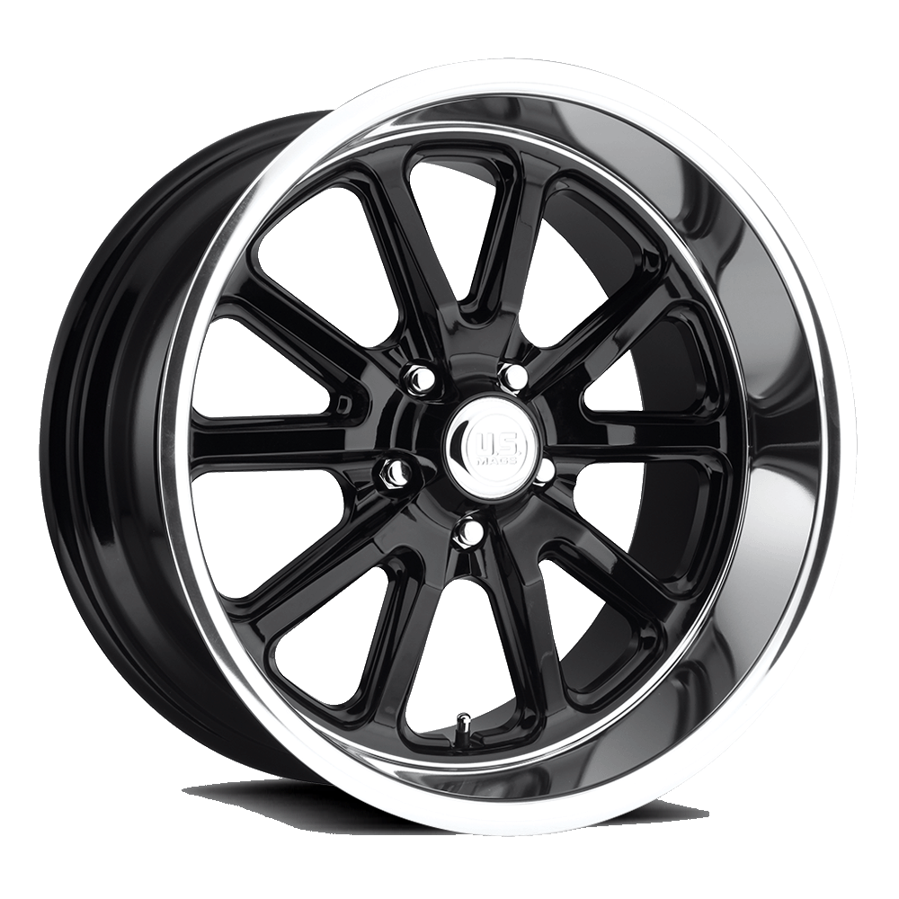 US Mag Rambler 5-114.3 (5-4.5") 17X8 Gloss Black + Cut Lip 4.5" BS