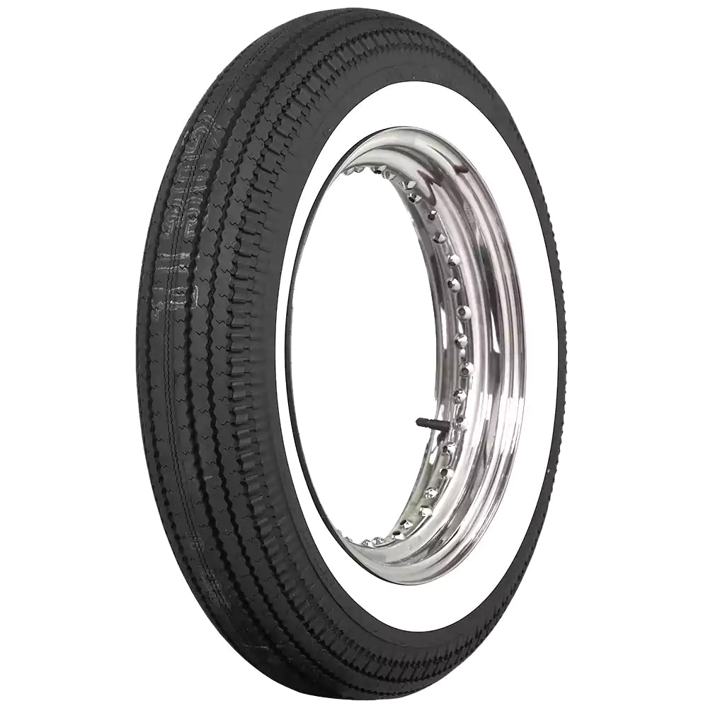 Coker Ribbed Motorcycle 1" Whitewall Vintage tyres - 500x16